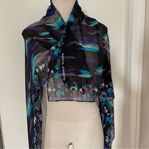 Kirna Zabete fashion silk scarf designer lightweight sheer